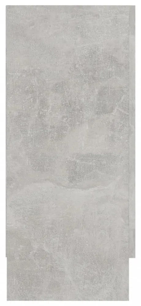 betonszürke szerelt fa vitrinszekrény 120 x 30,5 x 70 cm