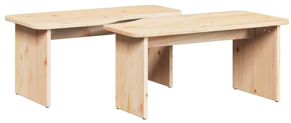 Dohányzóasztal 2 pcs Természetes 100 x 69 x 35.5 cm