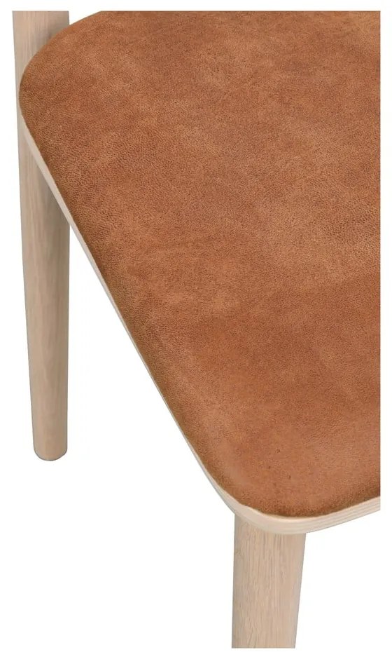 Konyakbarna-natúr színű bőr utánzat étkezőszék szett 2 db-os Wolcott – Rowico