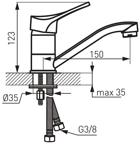 FERRO STILLO mosdócsaptelep, króm, BSL2A