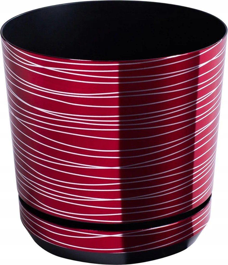 16 kaspó +állvány Cseresznye Ezüst Szálakkal Elegáns Kifinomult bordó