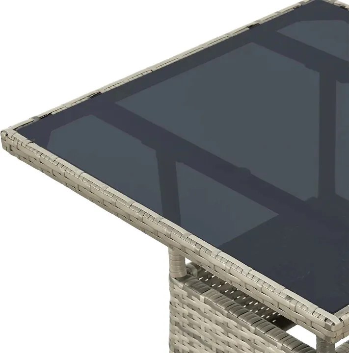Juskys Yoro rattan négyzet alakú asztal 60 cm - szürke