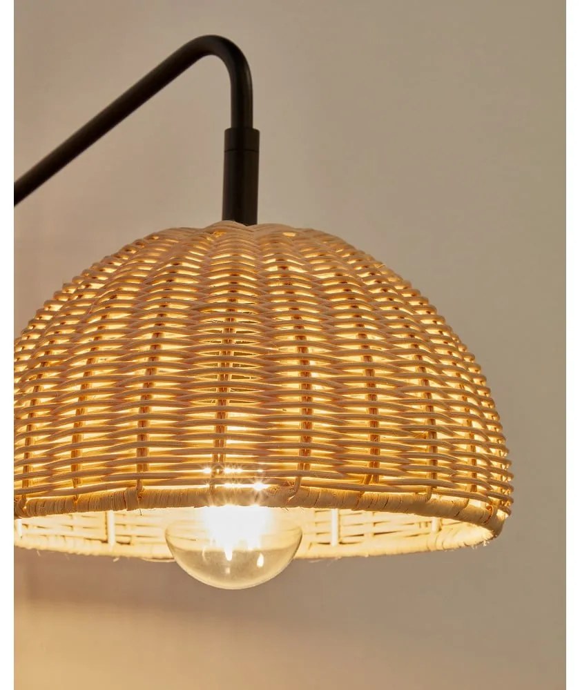 Fekete-natúr színű fali lámpa ø 23 cm Damila – Kave Home