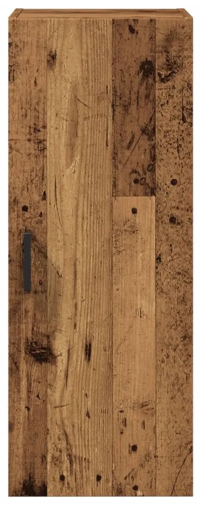 antik fa színű szerelt fa fali szekrény 34,5 x 34 x 90 cm