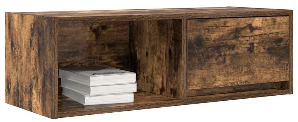 2 db füstös tölgy színű szerelt fa TV-szekrény 80x31x25,5 cm