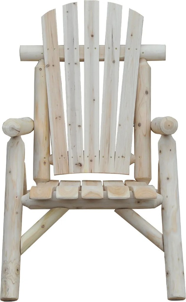 Outsunny Időjárásálló Adirondack Szék Fából készült Kültéri Kertiszék Magas Támlával és Karfákkal Erkélyszék Kerti Ülőhely 83cm x 68cm x 101cm Termész