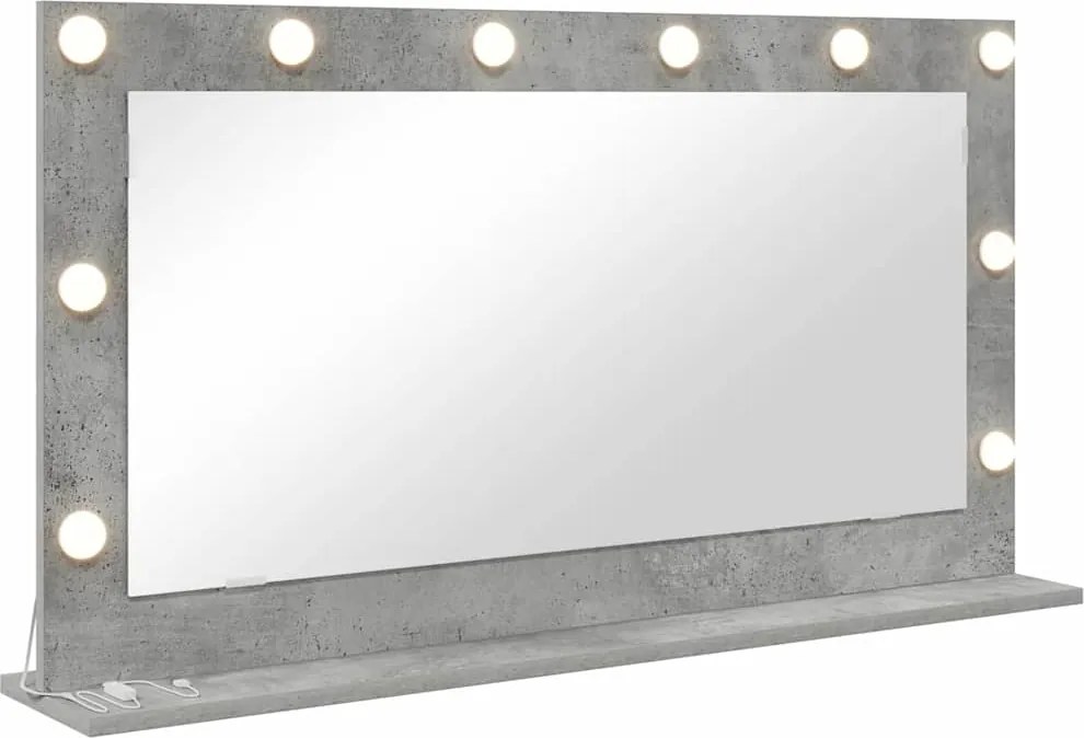 vidaXL Toalett Tükör Beton Szürke 100 x 55 x 18 cm Üveg és mérnöki fa