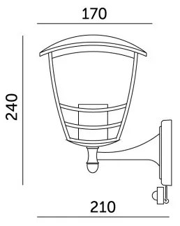 Kültéri fali lámpa érzékelővel TEVIO 1xE27/60W/230V IP54 fekete