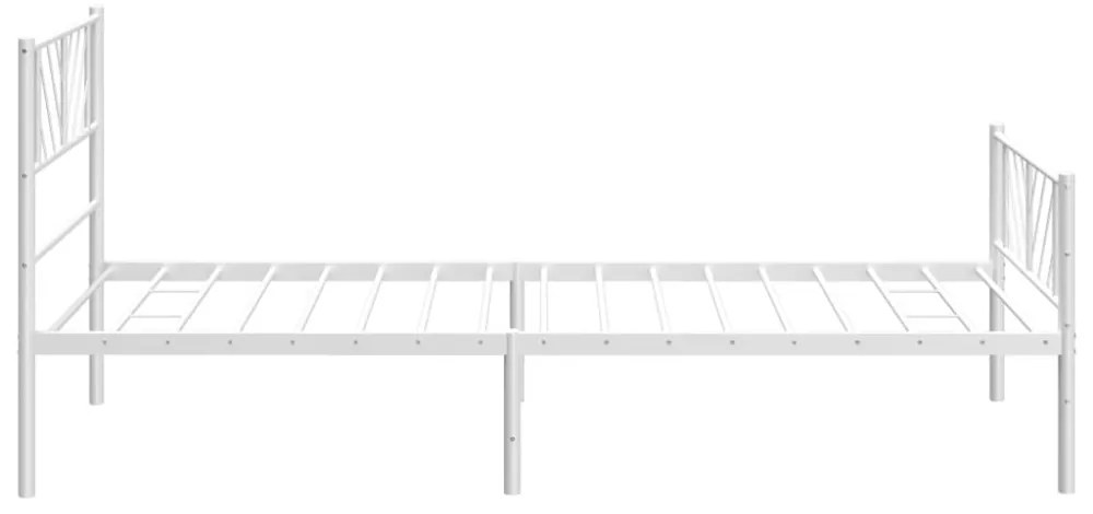 fehér fém ágykeret fej- és lábtámlával 75 x 190 cm