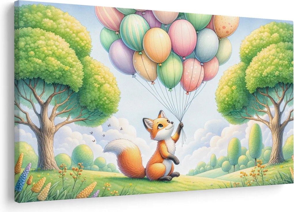 Kép – Boldog róka (90x60 cm)