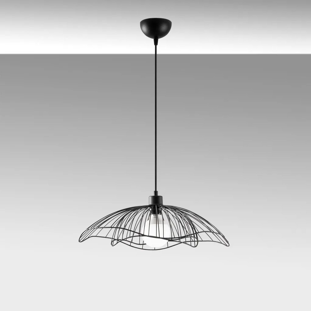 Farac 6380 fekete fém függőlámpa, Ø50 cm