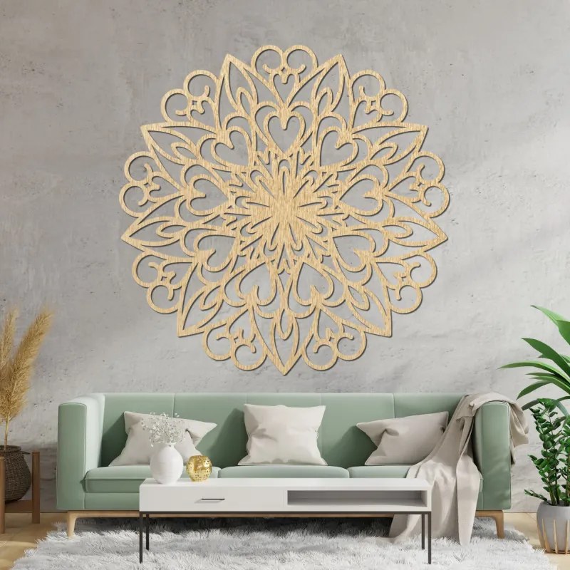 Faragott mandala, fa faldekoráció | FARLIKT