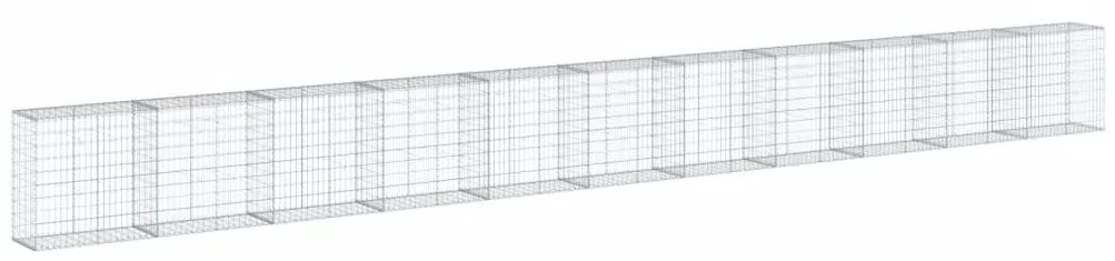 horganyzott vas gabion kosár fedéllel 1100 x 50 x 100 cm