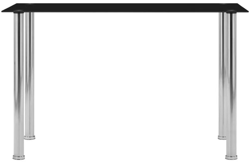 fekete edzett üveg étkezőasztal 120 x 60 x 75 cm
