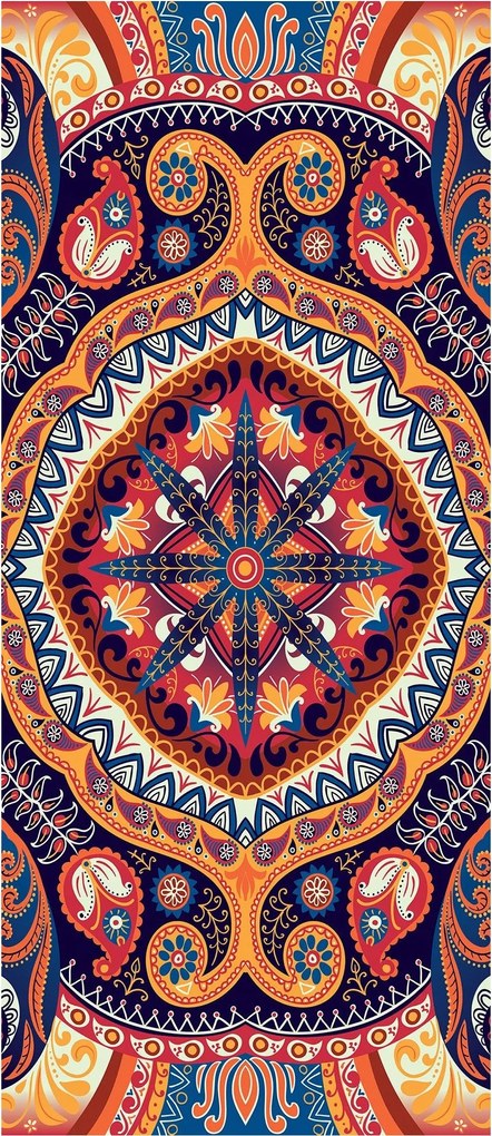 Paisley Mandala flizelin fotótapéta meleg színek geometria 91x211 +ragasztó