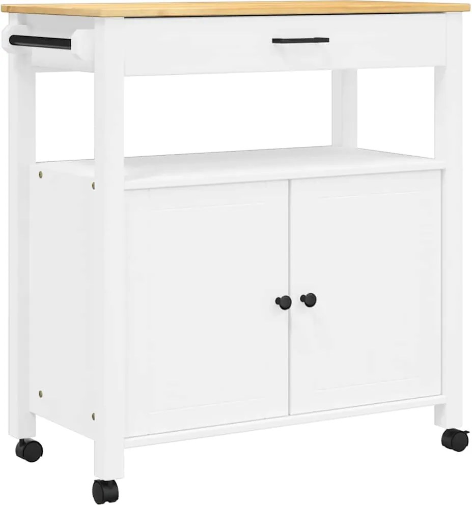 vidaXL MONZA tömör fenyőfa konyhai kocsi 84 x 40 x 88,5 cm