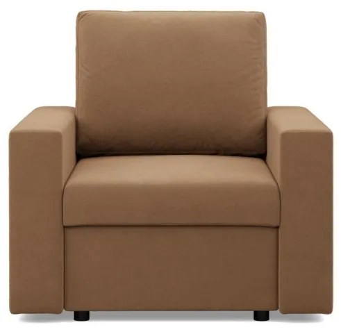 Zeus fotel, egyenes kartámasz, szövet anyag, hab töltet, barna