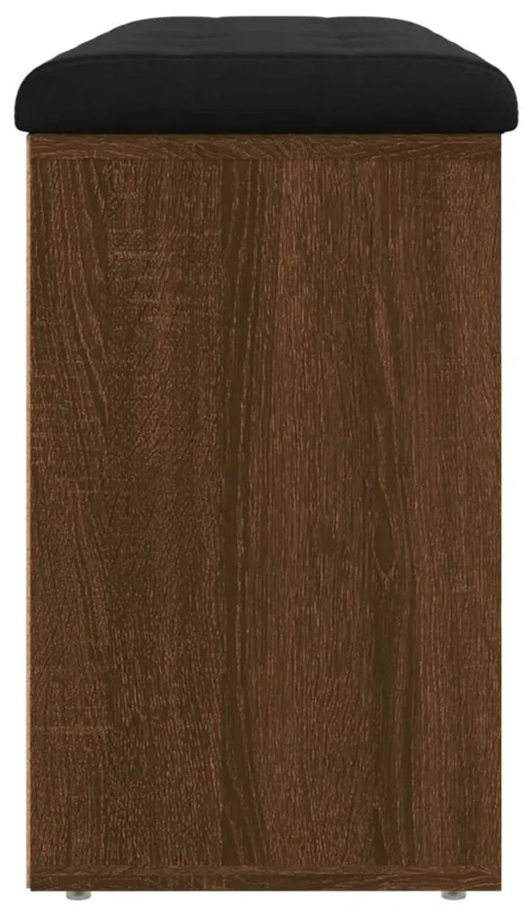 barna tölgy színű szerelt fa cipőtároló pad 102 x 32 x 50 cm