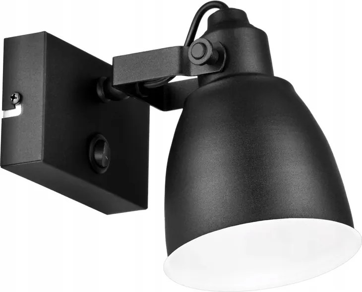 Taurus Fali lámpa kapcsolóval, fekete, 1xE14