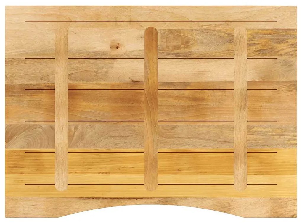 tömör nyers mangófa íves asztallap 100 x 80 x 2,5 cm