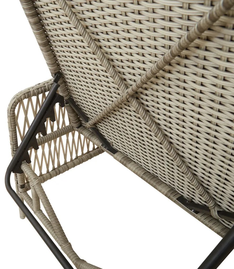 Napágy Világosszürke PE rattan 157 x 55 x 92 cm Összecsukható