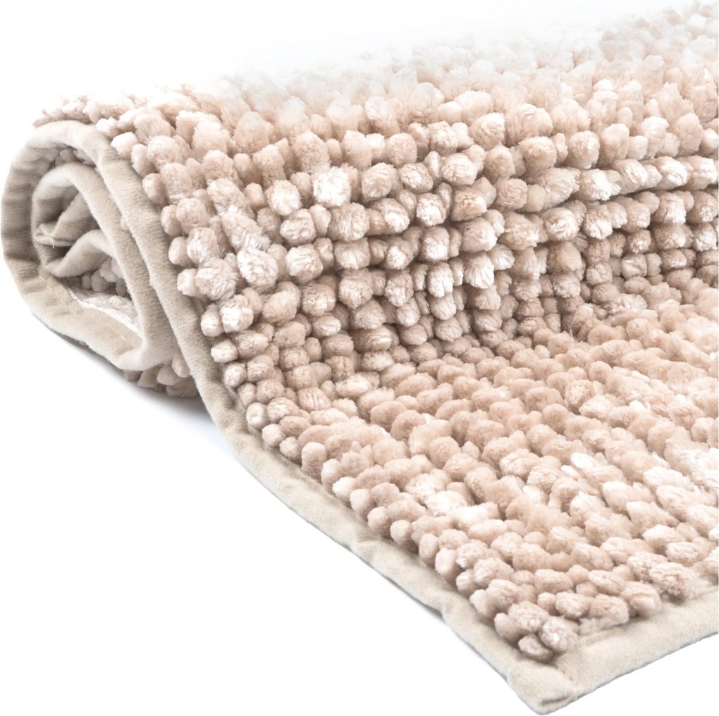 Fürdőszobaszőnyeg Bézs Csúszásgátló Puha Bolyhos Chenille 40x60cm