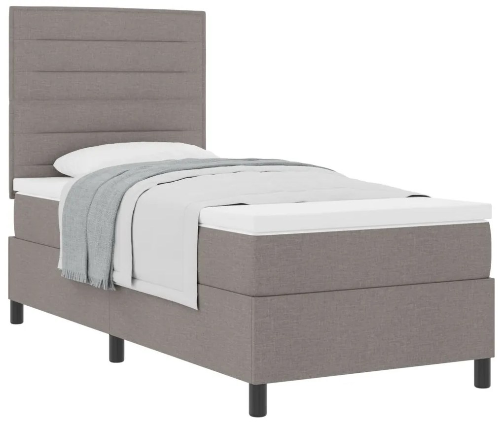Box Spring Ágy Matraccal Bézs 80x200 cm Szövet