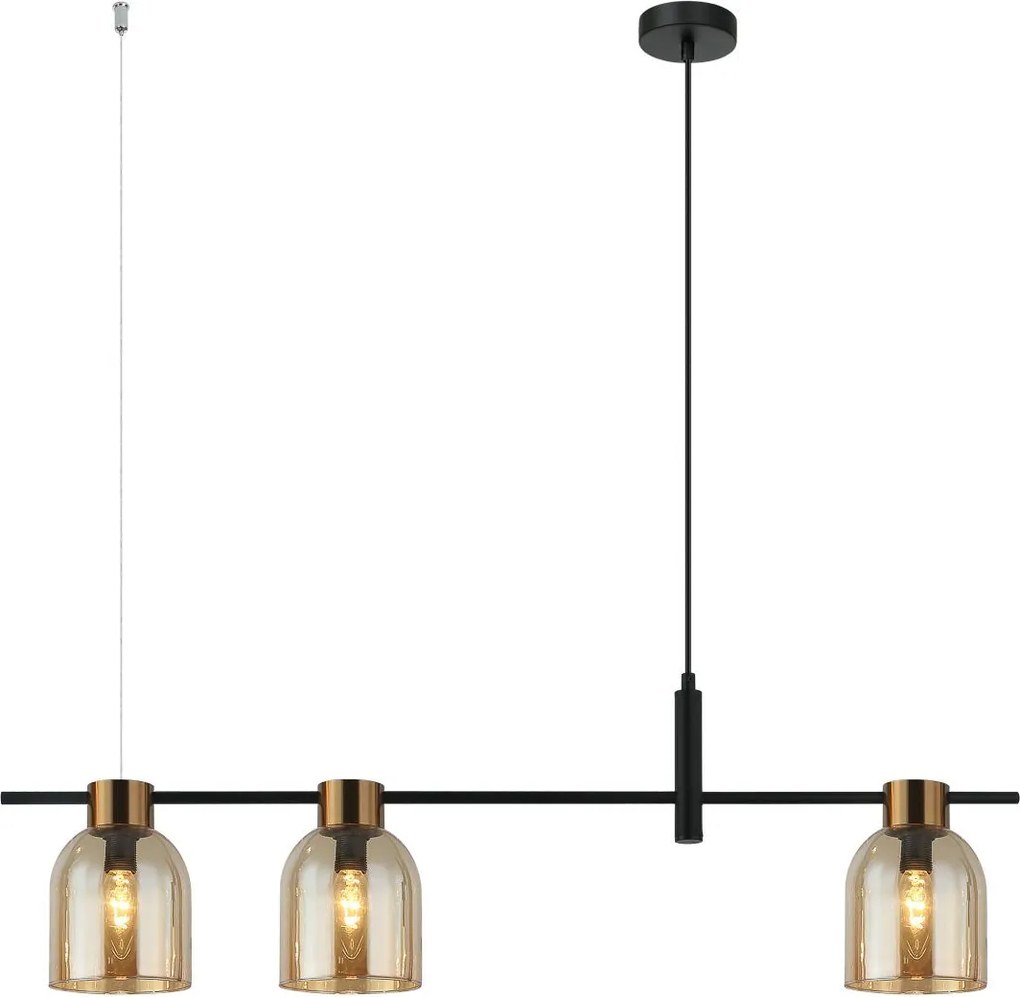 Italux modern függeszték servio borostyán fekete itxpnd-66892-3-bkamb
