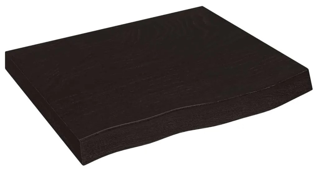 sötétbarna kezelt tömör tölgyfa fali polc 60x50x(2-6) cm