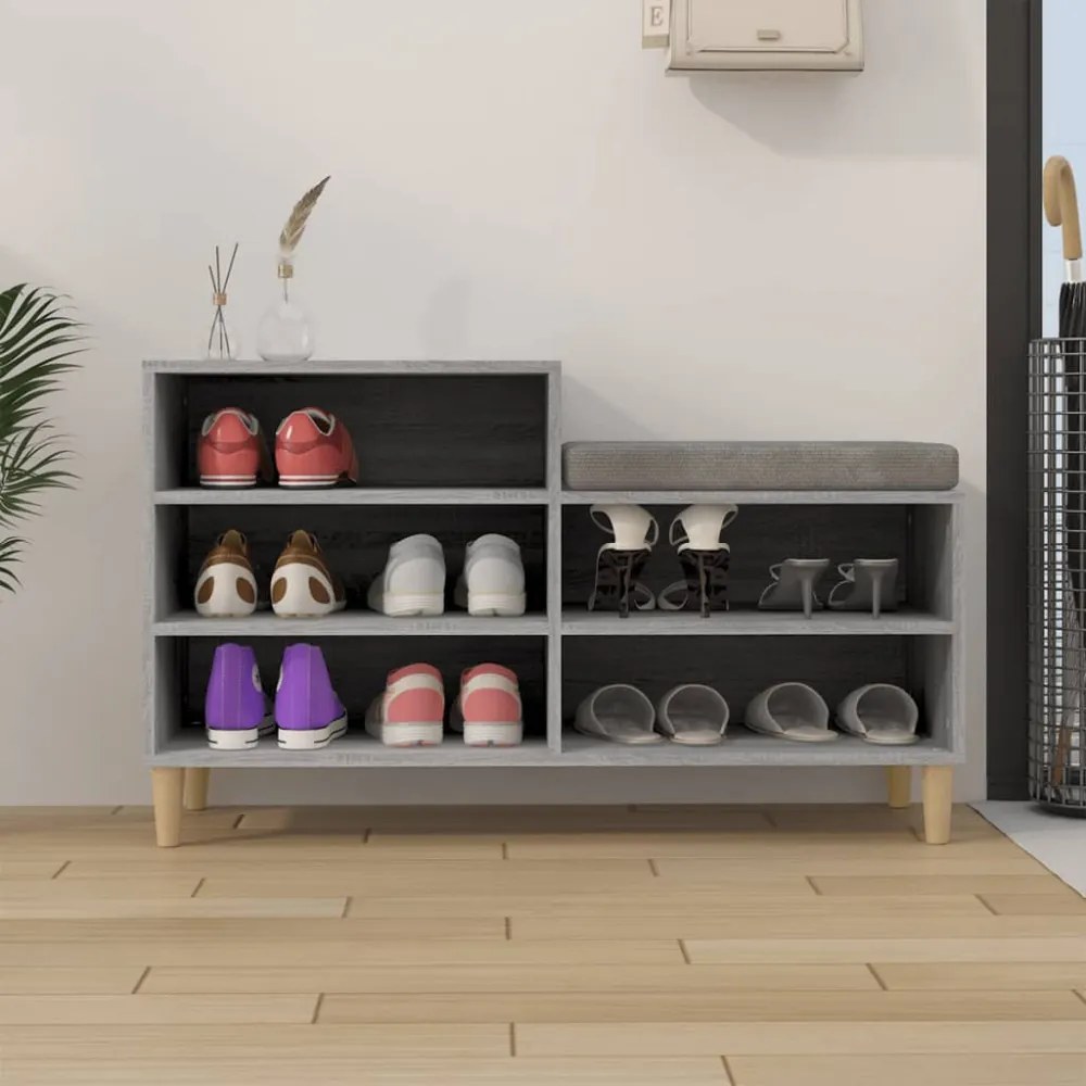 vidaXL szürke sonoma színű szerelt fa cipősszekrény 102x36x60 cm