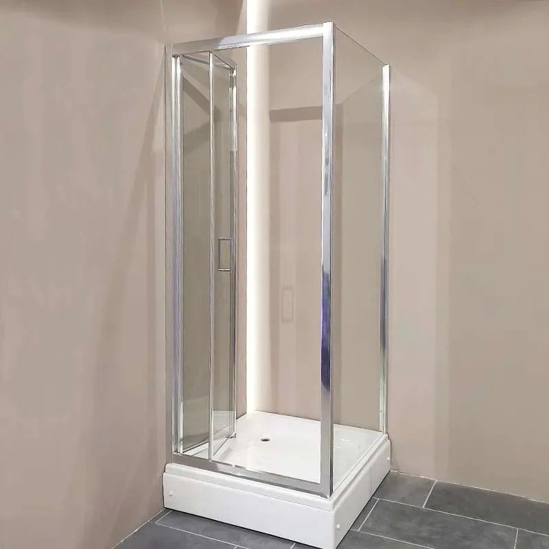 Diplon 80x80 cm szögletes harmonika ajtós zuhanykabin, 6 mm edzett üveggel, 185 cm magas