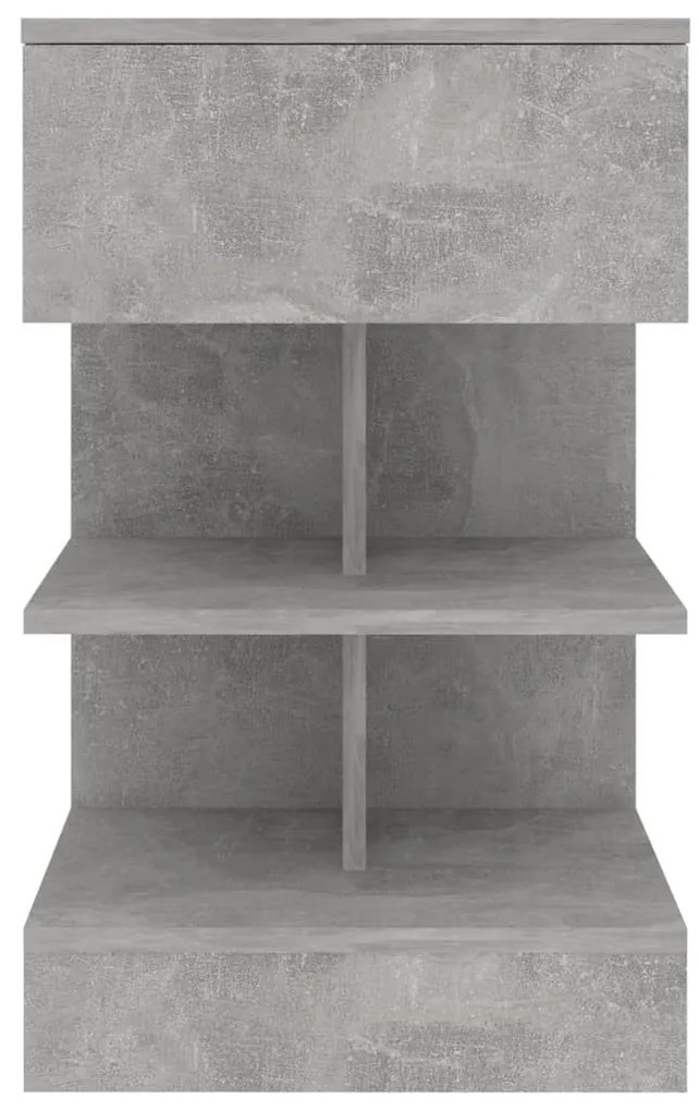 Betonszürke szerelt fa éjjeliszekrény 40 x 35 x 65 cm