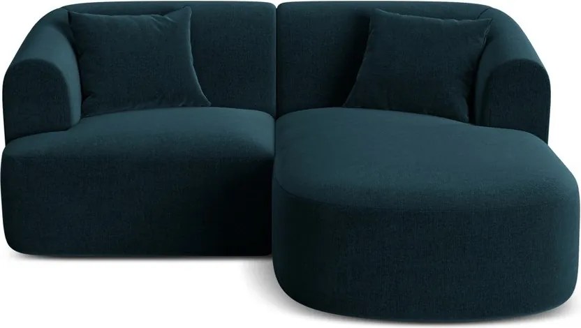 Petróleum színű bársony sarokkanapé (jobb oldali-heverő résszel) Campi – Cosmopolitan Design