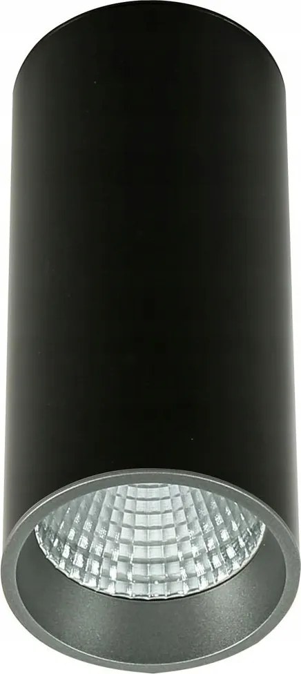 Fekete kerek mennyezeti lámpatest falra szerelhető spot cső Moldes Big