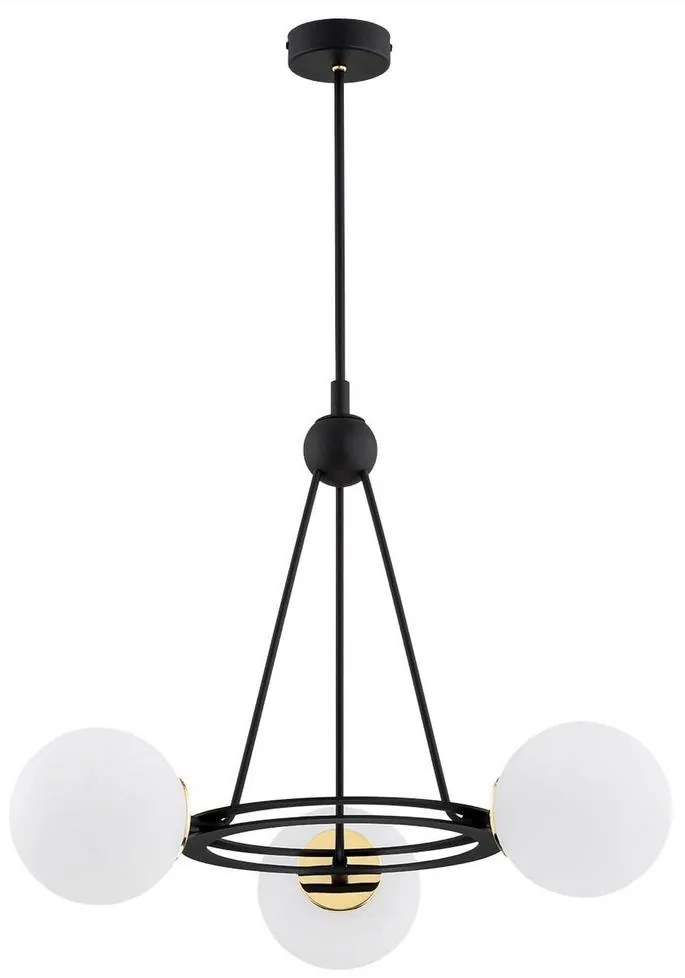 Argon 6150 - Csillár rúdon AMALFI 3xE27/15W/230V fekete/fehér