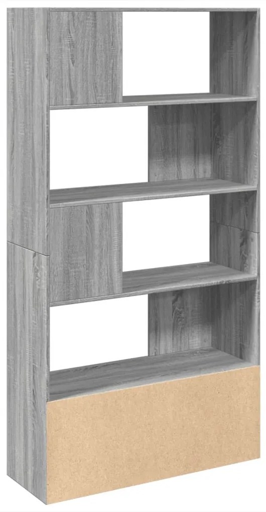 szürke sonoma színű szerelt fa könyvespolc 100 x 36 x 189 cm