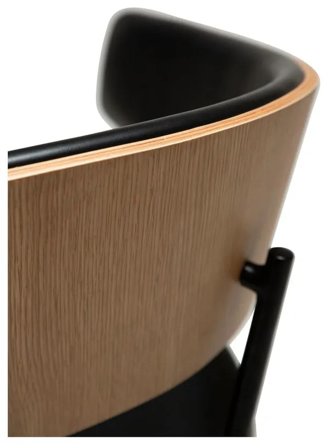 Fekete-világos natúr színű karfás étkezőfotel Crib – DAN-FORM Denmark