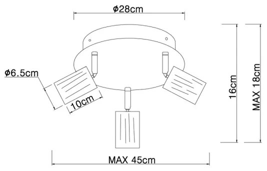 Globo 54032-3 - Spotlámpa JOSEBA 3xE27/60W/230V