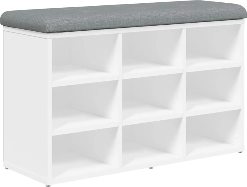 vidaXL fehér cipőpad 82 x 32 x 50 cm rétegelt fából
