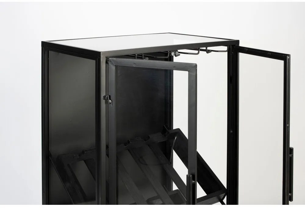 Fekete fenyőfa bortartó szekrény 10 palackhoz, 52x103 cm Rob - White Label