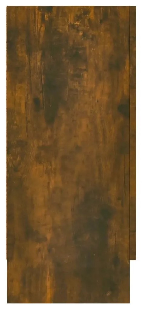 füstös tölgy színű szerelt fa tálalószekrény 120 x 30,5 x 70 cm