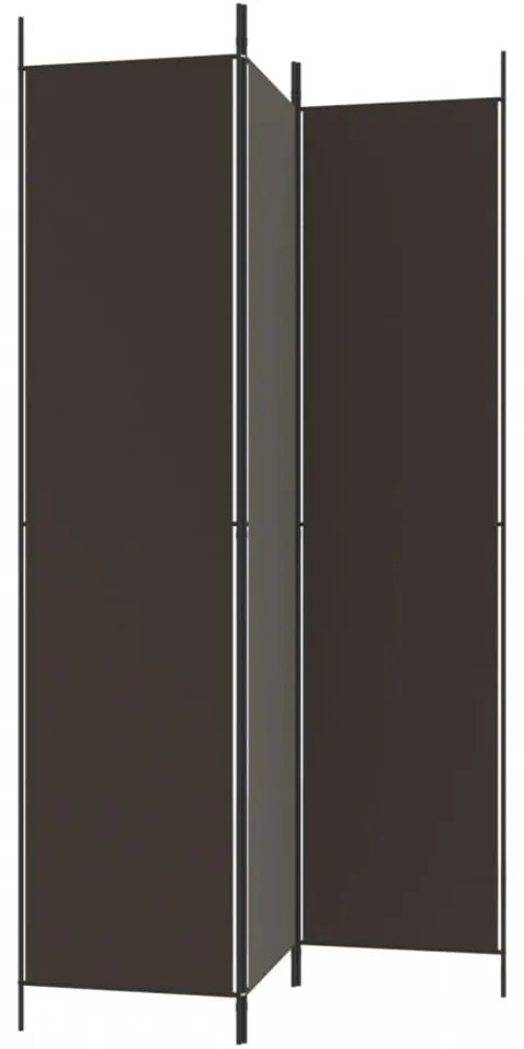 3 paneles barna szövet paraván 150x220 cm