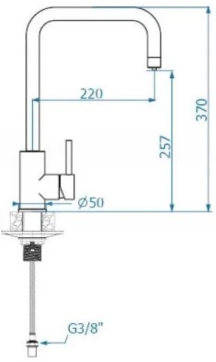 ALVEUS 1139812 - Mosogató csap DUAL 37 cm gránit/fekete