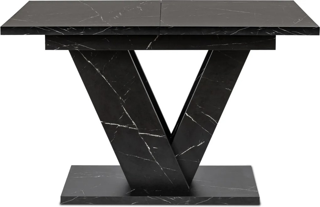 Bővíthető étkezőasztal 120–160 cm fekete márvány hatású kivitelben – CLARK