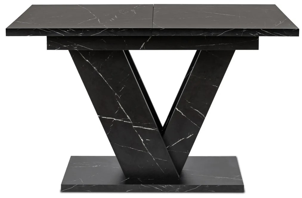 Fekete Márványhatású Bővíthető Étkezőasztal. CLARK 120-160 cm