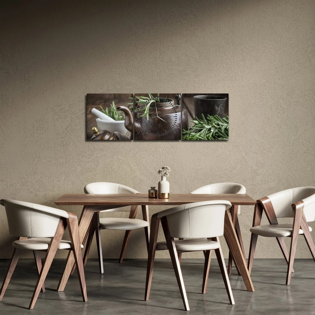 Kép - Teáskanna rozmaringgal (órával) (90x30 cm)