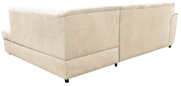 SERPA L-alakú, jobb oldali, kihúzható sarokülőgarnitúra tárolóval, bézs