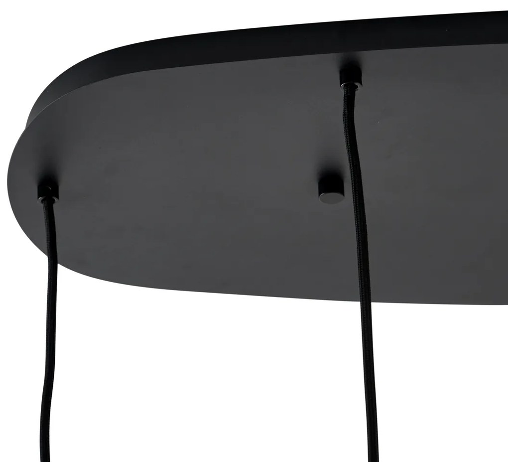 Modern fekete függőlámpa füstüveggel, 5 égős - Sheena