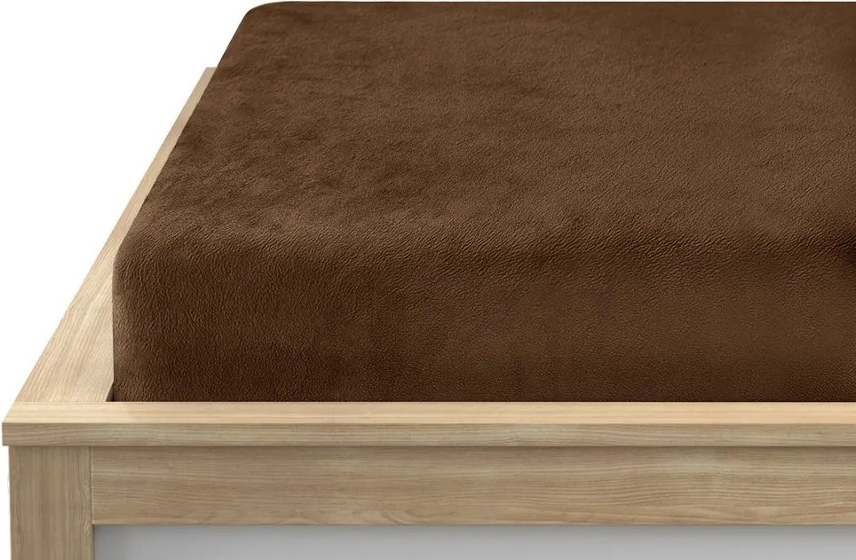 Mikroplüss lepedő SOFT 160x200 cm barna
