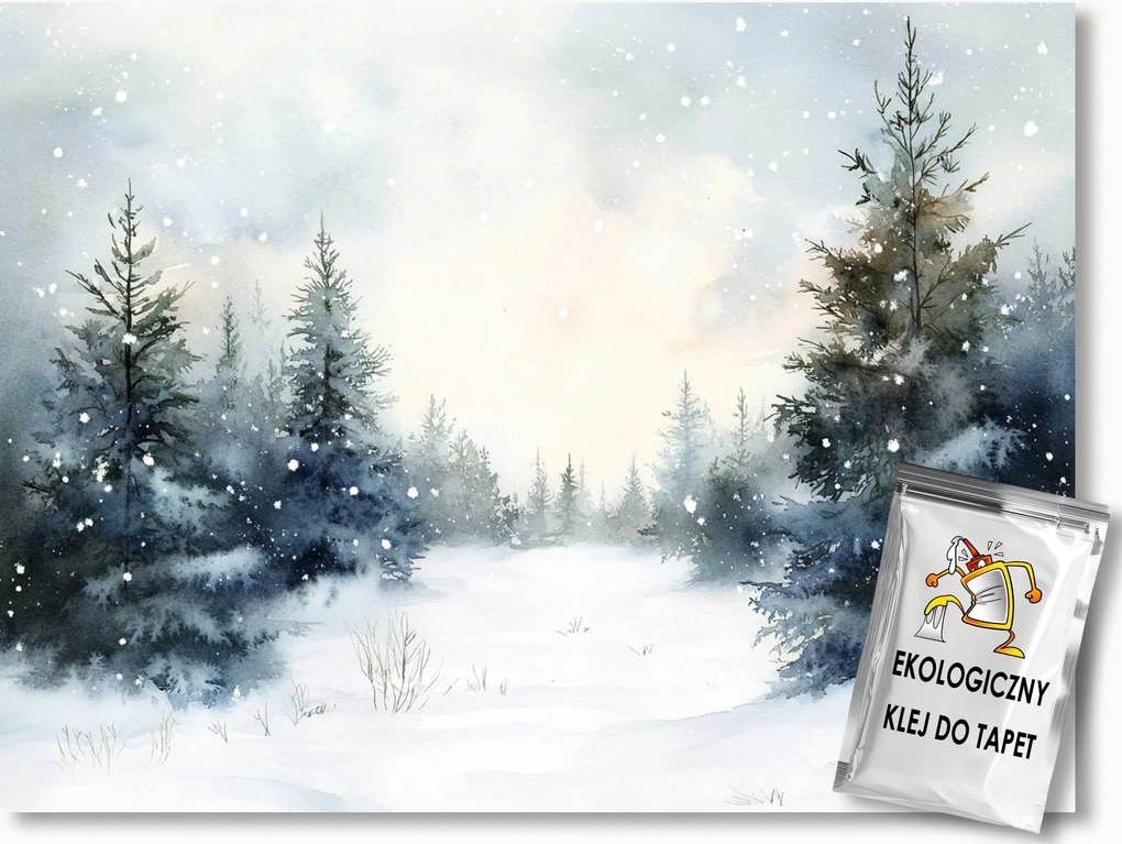 Fotótapéta Flizelina Tájkép Tél Hó Fagy Hófúvás Lucfenyő 100x75 ragasztó